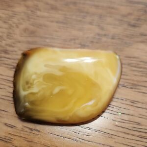 Vintage Polished Amber Brooch From Baltic Sea Lithuania